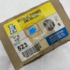 ARLINGTON INDUSTRIES 523 REDUCING BUSHING 1″ x 1-1/2″ FITTING ZINC DIECAST QTY:1