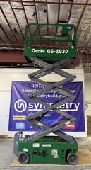 GENIE GS-1930 ELECTRIC SCISSOR LIFT, 534 HOURS, GREATP SHAPE – 26 WORKING HEIGHT
