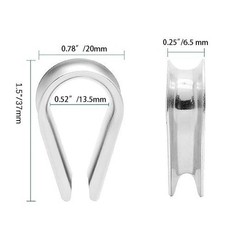 M5 Stainless Steel Thimble For 5/32 3/16 Dia Wire Rope Cable Thimbles Rigging2