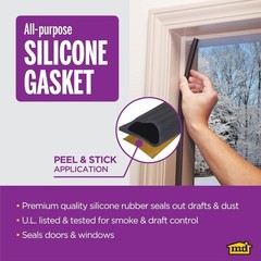 Sealant Gasket for Doors Windows Outdoor Indoor Weatherproof Black 20 ft