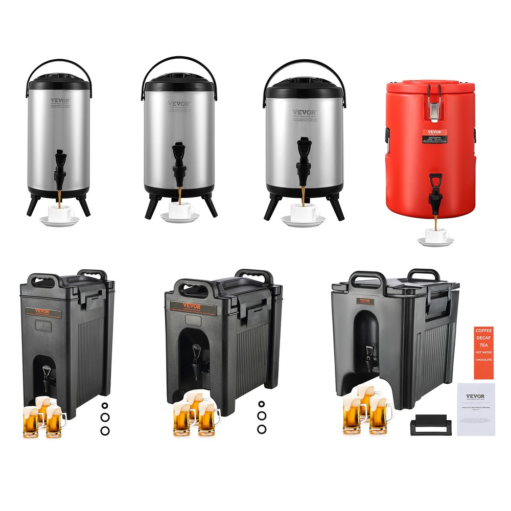 VEVOR Insulated Beverage Dispenser Cold Hot Server 1.5/2/2.4/2.5/4.5/5/10 Gallon