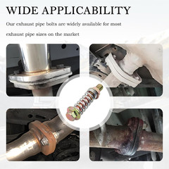 Car Exhaust Manifold Bolts Kit, M10x1.5 Steel Bolts and Nuts for Most Vehicles