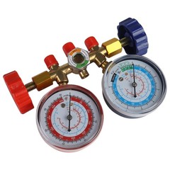 Manifold Gauge Set 3 Color Charging Hoses Large Celsius Display for Car AC HVAC