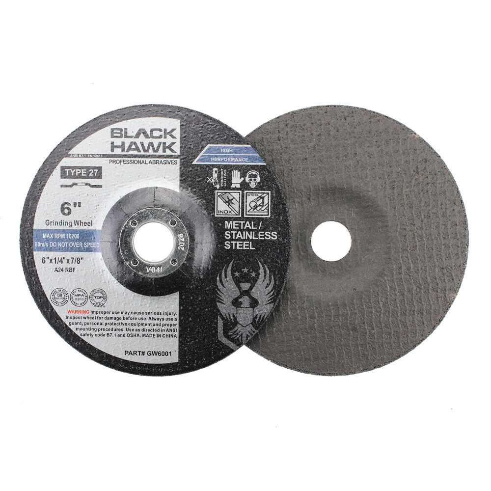 5 Pack – 6″ x 1/4″ x 7/8″ Metal Grinding Wheels T27 Discs for Angle Grinders