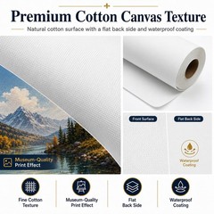 P&L Art. Polycotton Matte Inkjet Canvas Roll For Wide Format Printers Quick Dry