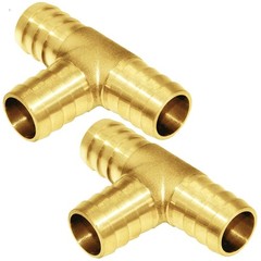 1/2″ Brass Barb Tee Fittings T-Shaped 3 Ways Union 1/2″ Hose Barb Pipe Fittin…