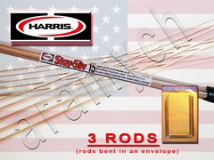 3 STICKS (3 RODS) HARRIS STAY-SILV 15% SILVER SOLDERING RODS. BCuP-5