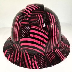NEW FULL BRIM Hard Hat custom hydro dipped AMERICAN FLAG AMERICAN WOMAN EDITION