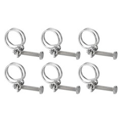6Pcs Double Wire Hose Clamp 28-32mm Adjustable Hose Clip with M8 Bolt