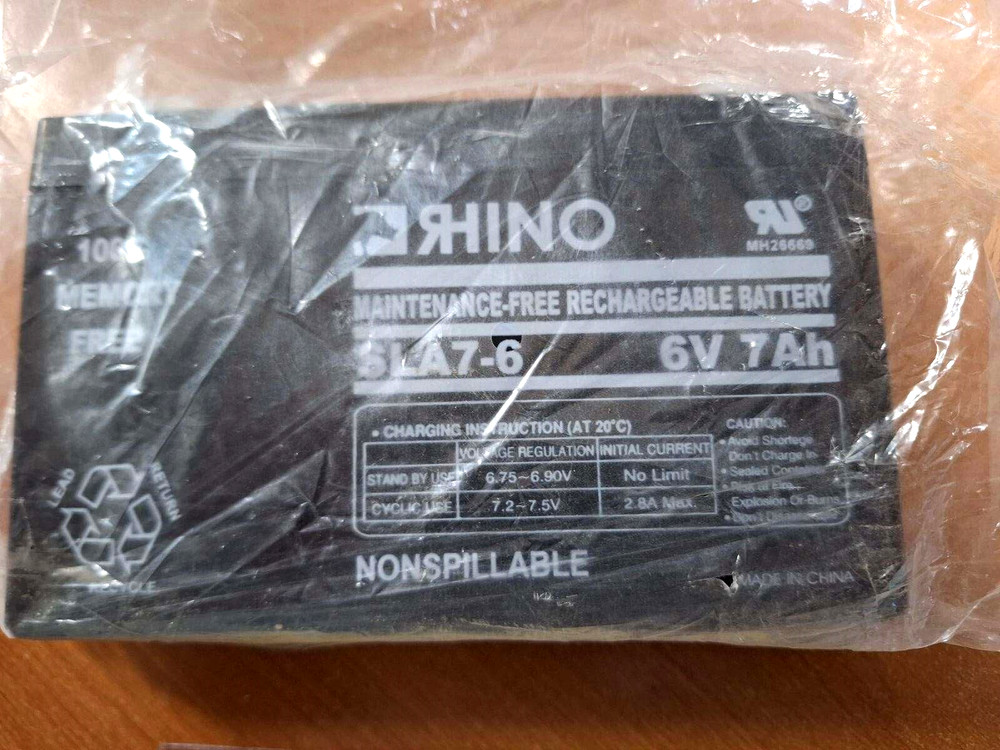 RHINO SLA7-6 SEALED LEAD ACID BATTERY 6V 7Ah MH26669 New Old Stock –