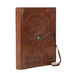 Leather Journal Refillable Lined Paper Tree of Life Handmade writing Notebook
