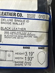 Strong Leather Co. Deluxe Single ID Badge Wallet. With Card Holders Shape # 010