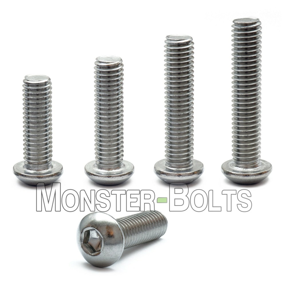 #8-32 Stainless Steel Button Head Socket Cap Screws, SAE Coarse Thread 18-8 A2