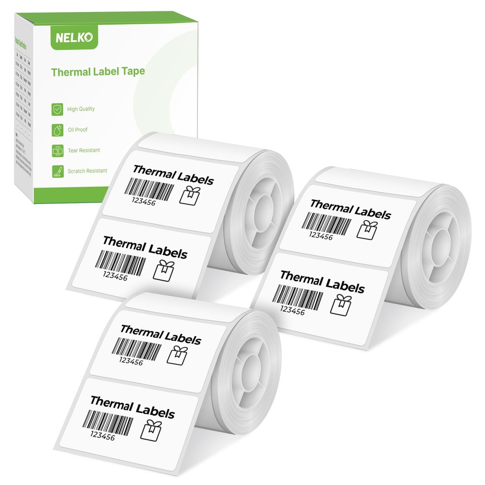 Thermal Labels for PM220 Label Maker, 50x30mm, 3 Rolls, White