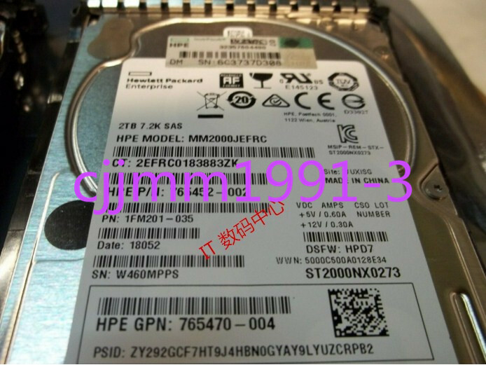 1PC HP 2TB 12G SAS 765466-B21 765873-001 765452-002 7.2K RPM SFF 2.5