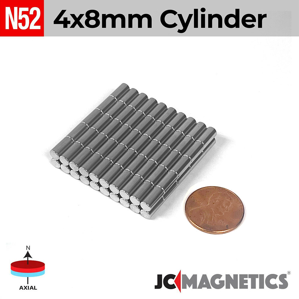 4mm x 8mm N52 Strong Rare Earth Neodymium Magnet Cylinder Disc 4x8mm