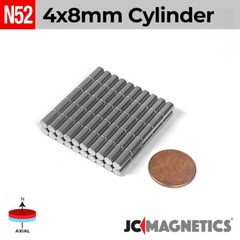 4mm x 8mm N52 Strong Rare Earth Neodymium Magnet Cylinder Disc 4x8mm