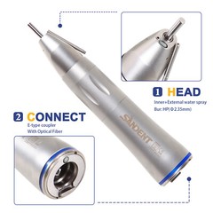 Dental Surgical Straight Handpiece 1:1 Implant Cone Nose Fiber Optic SANDENT