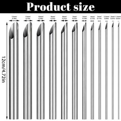 12 Pcs Stainless Steel Clay Hole Punch Tools Silver Circular Pottery Cutters