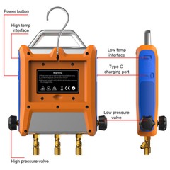 Elitech EMG-20V HVAC Digital Manifold Gauge w/ Vaccum Sensor App Connect w/Hoses