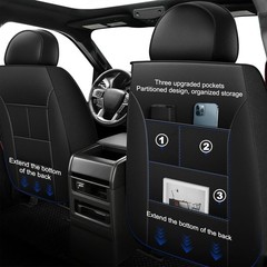 Synthetic Leather 5-Seat Covers Set For Ford F150/F250/F350/F450 from 2017-2026
