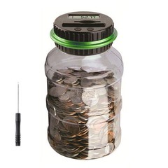 Digital Counting Money Jar, Digital Coin Counter with LCD Display Large Capac…