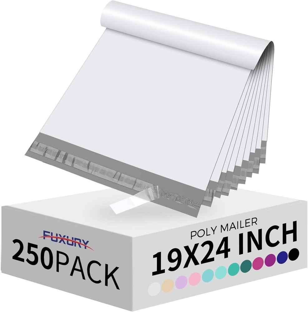 Poly Mailers 19x24Inch 250Pcs,Waterproof Shipping Bags Self Seal Heavy Duty