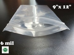 25 9″ x 12″ Extra Heavy Duty 6 Mil Zip Seal Lock Top Plastic Bags Resealable