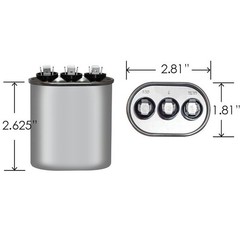 35+5 uf/MFD 370-440 VAC volts Oval Dual Run Capacitor 50/60 Hz – Lot-1
