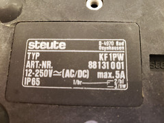 STEUTE KF1PW FOOT SWITCH, 12-250V 5A, NNB