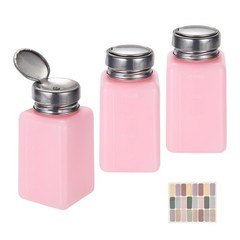3Pcs 200ml/6.7oz Solvent Alcohol Dispenser for Acetone Cleanser Pink