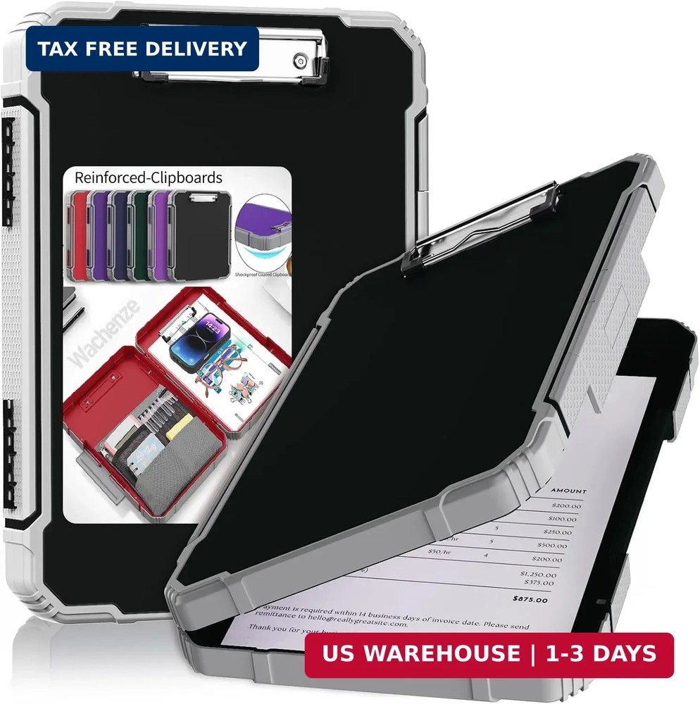 Thicker Clipboard with Storage Box & Pen Case, Heavy Duty A4/Letter Size Nursing