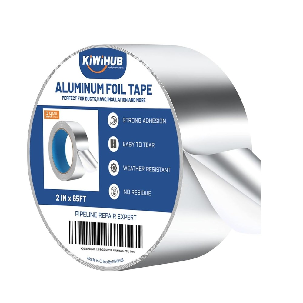 Aluminum Foil Tape 2-8 inch x 65ft 3.9Mil Heavy Duty HVAC TapeInsulation Adhesiv