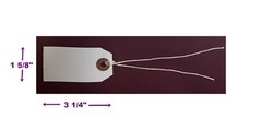 100 Small White Inventory Tags 3 1/4″ x 1 5/8″ Size 2 Pre-strung with String