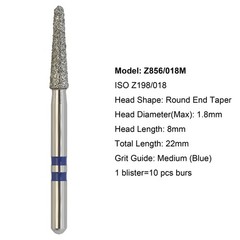 Diamond Burs Zirconia Cutting Round End Taper Cylinder Football Ball Fine Medium