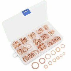 150x Copper Crush Washer Gasket Set Flat Ring Seal Assortment Kit For M5-M22 Kit