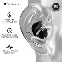 Custom Moldable Isolation Earpiece for Clear Tube, Radio, Surveillance, and Comm