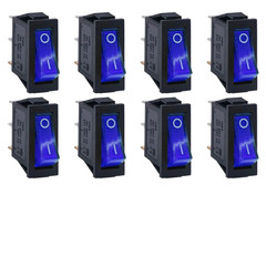 8/24Pcs AC 250V/15A 125V/20A Illuminated LED On/Off SPST 3 Pin 2 Position Mini B