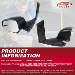 Passenger Right Side View Mirror FIT Ford Transit Connect 2014-2023 2024 – Power