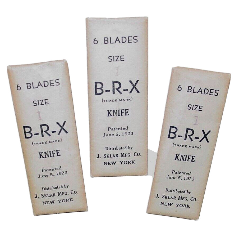 Vintage Knife J. Sklar B-R-X Scapel Blades Craft Tool Lot 18 New York USA NOS