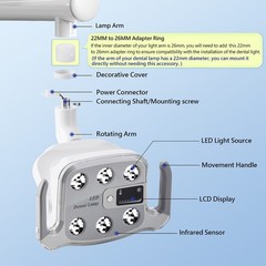 9W Dental 6 LED Lamp Oral Light Lamp For Unit Chair with LCD Display P116