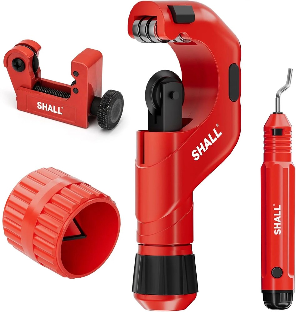 SHALL 4-Piece Tubing Cutter Set, 1/4” to 2”OD Heavy Duty Copper Pipe Cutter, 1