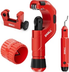 SHALL 4-Piece Tubing Cutter Set, 1/4” to 2”OD Heavy Duty Copper Pipe Cutter, 1