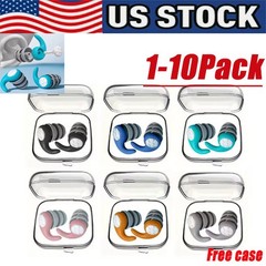 Reusable Silicone Ear Plugs Noise Cancelling Earplugs Protector Study Sleep Swim