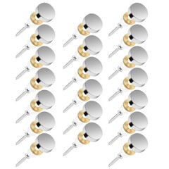 20 Pack Stainless Steel Screw Cover Caps 16mm Decorative Nail Covers Silver