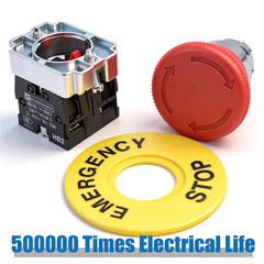 2NC 22Mm Emergency Stop Push Button Switch Red Mushroom Equipment E Stop Shut