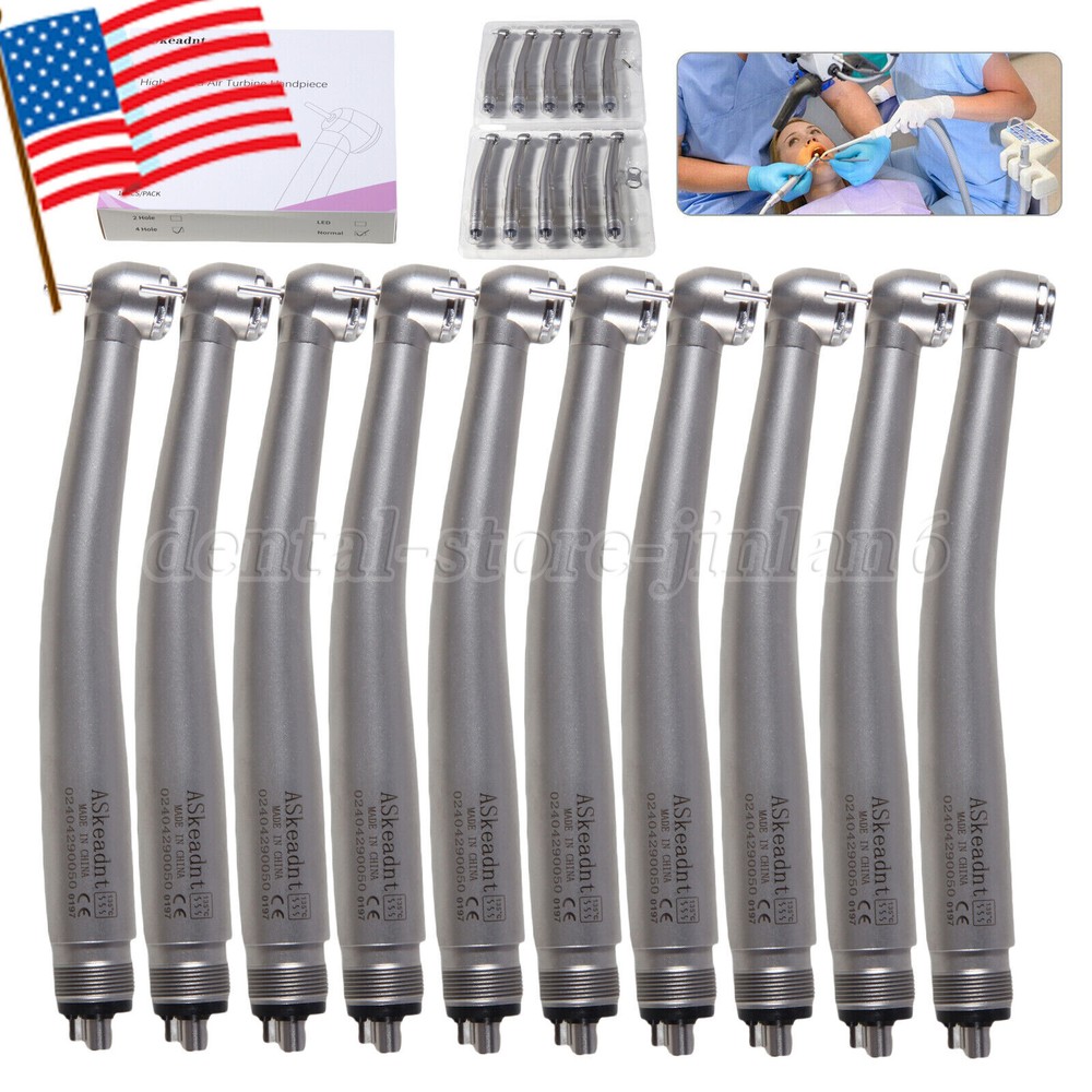 4 Hole Dental High Speed Handpiece Large Head Single Water Spray Air Turbine 10