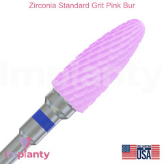 Zirconia Standard Grit Pink Dental Bur Cross Cut Cone 6420501 Ø6.0mm x 14.5mm