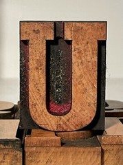WOOD LETTER U “U” Vintage Letterpress PRINT TYPE Printing FABULOUS Patina