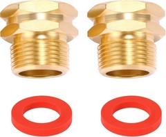 2 Pack Brass Garden Hose Adapter, 3/4″ GHT Female x 3/4″ NPT Male Connector, ..